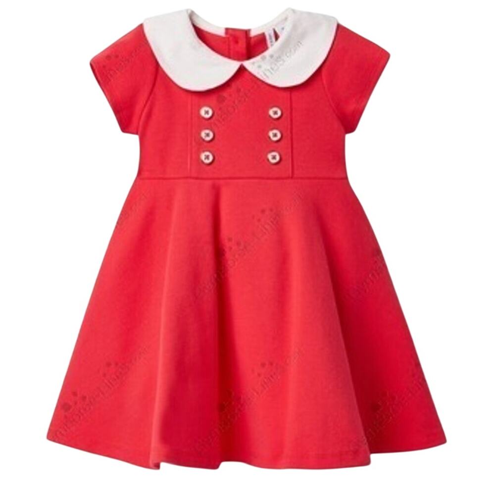Janie and Jack Bright Red Ponte Dress & Diaper Cover, 3-6M